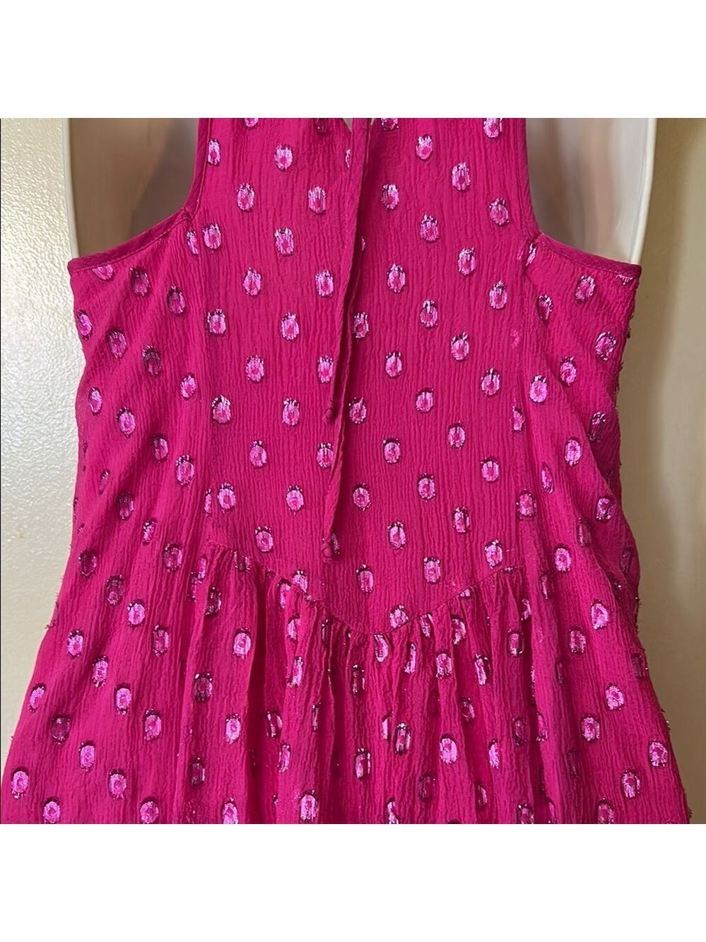 Ella Moss Fuchsia Silk Sparkly Sundress size S - Picture 9 of 13